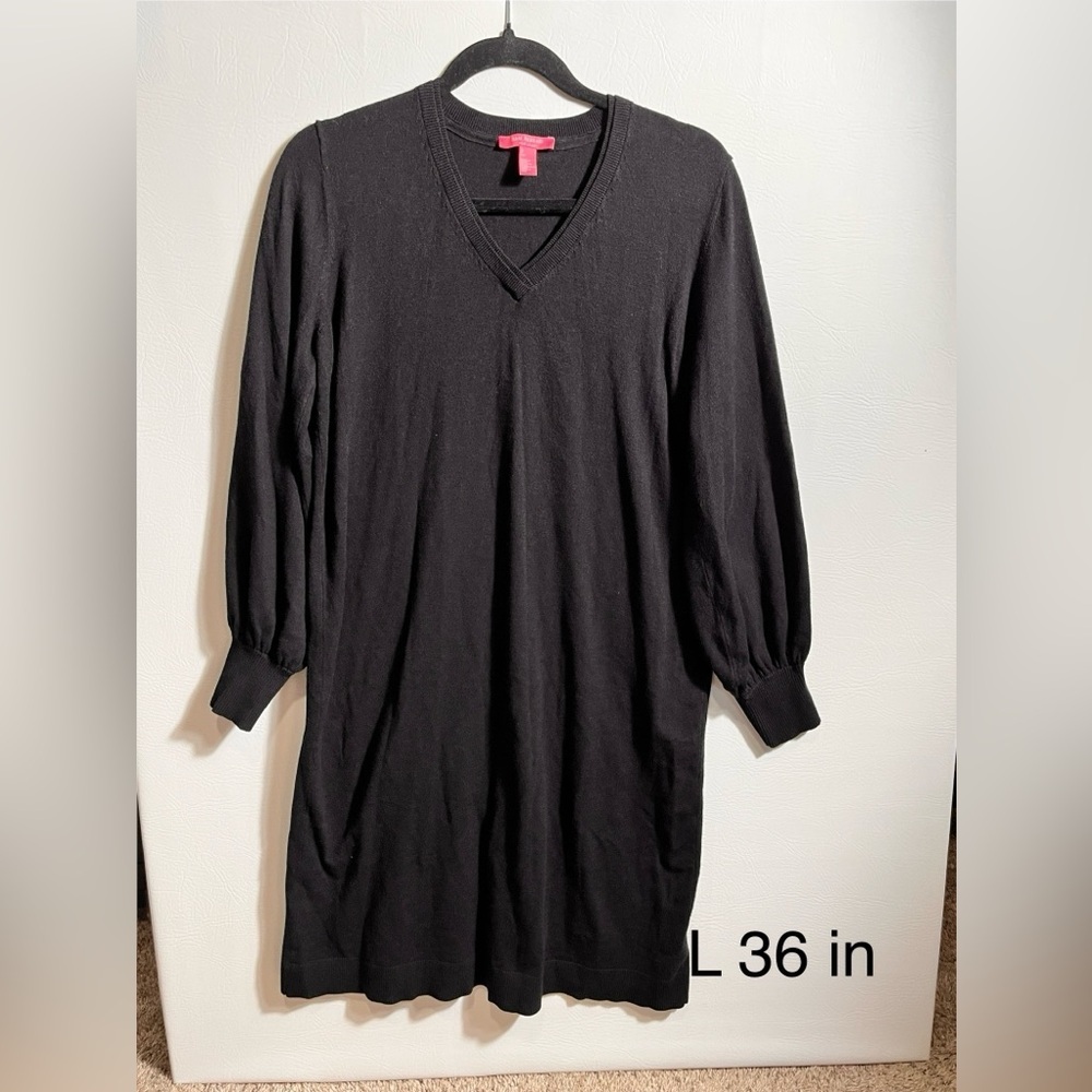 Isaac Mizrahi New York Black Long Sleeve Sweater Dress Small - Picture 2 of 8